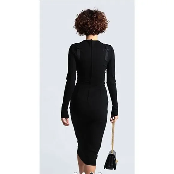 Dolce & Gabbana Black Midi Sheath Dress Made in Italy NWOT Size 36/0 - Picture 2 of 12